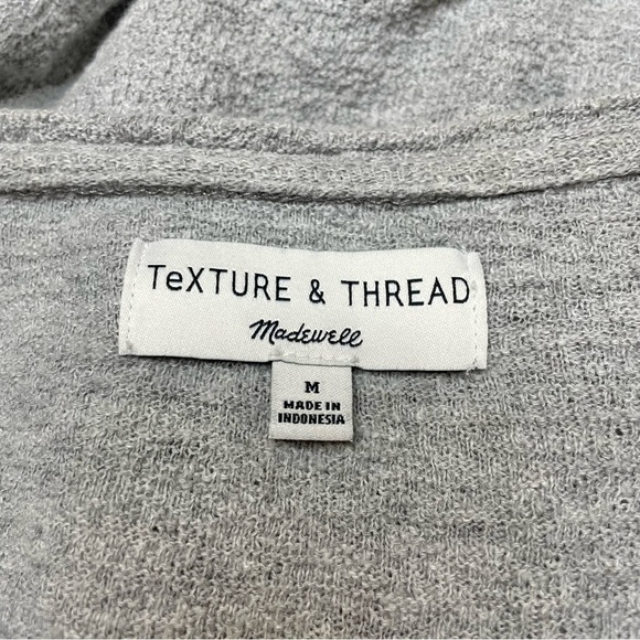 Madewell Texture & Thread Modern Tie-Front Top in Heather Pelican Grey Medium - Picture 6 of 10